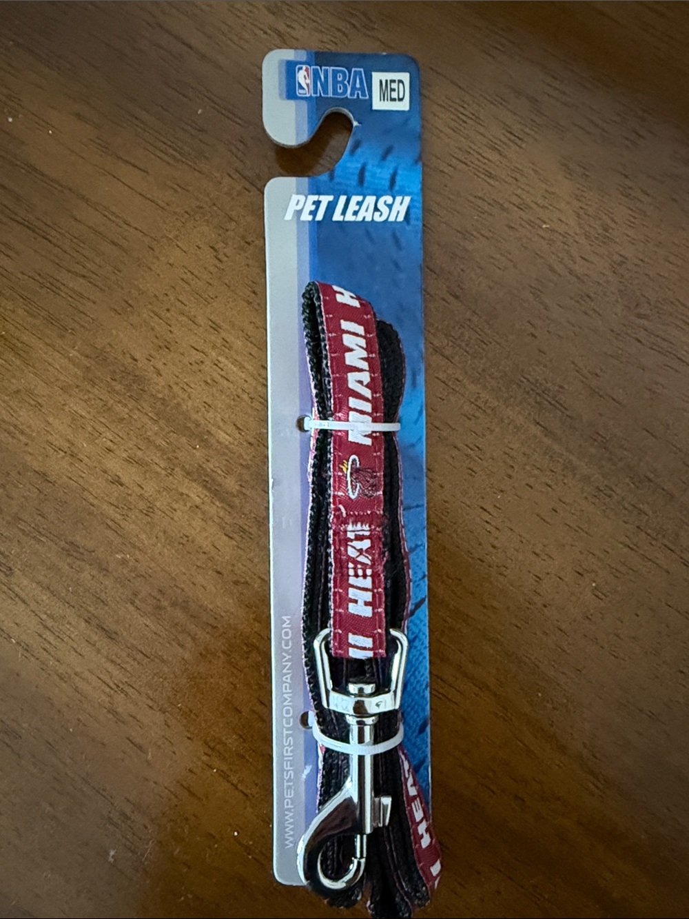 NBA Miami Heat Red and White Pet Leash with Metal Clip